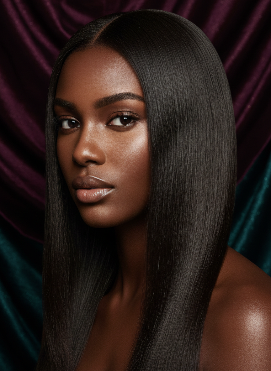 Smooth silk press hairstyle