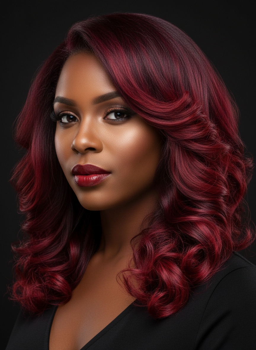 Vibrant hair color transformation